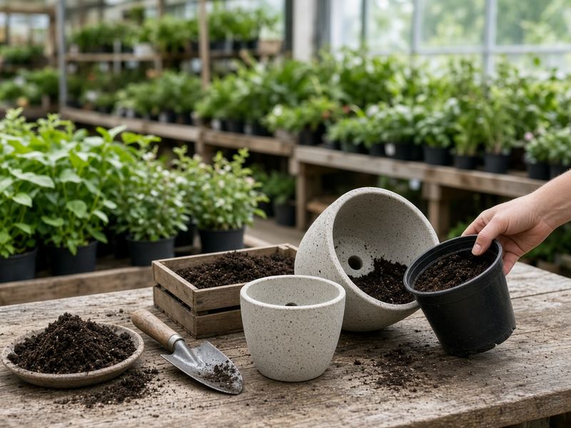 Repotting bench at Inclined Part Atelier
